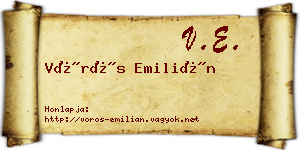 Vörös Emilián névjegykártya